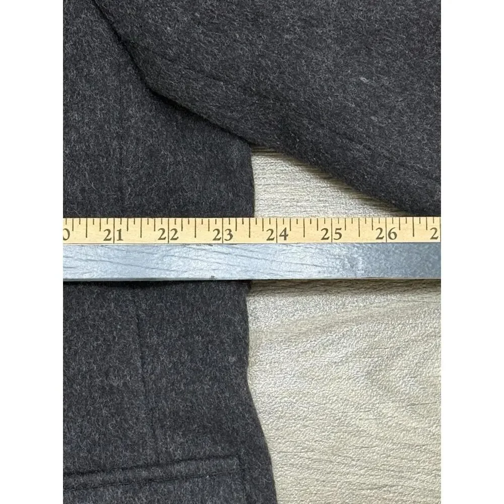 Vintage Pure New Wool Trench Coat Full Length Charcoal Sz 18 Made N Yugoslavia - Picture 5 of 13